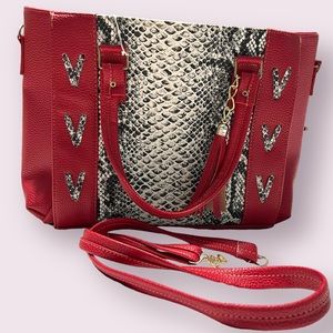 Faux Snake Skin Leather Handbag